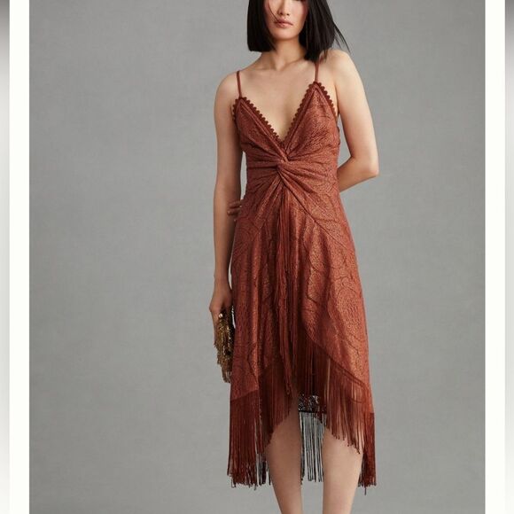 Anthropologie x Bhanuni by Jyoti Crochet Fringe Dress NWOT - Picture 2 of 8